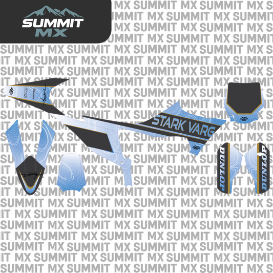 Stark Varg topographical MX graphics kit by Summit MX — pattern detail