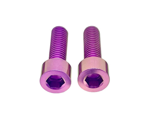 Titanium upper frame bolts for Surron LBX and E-Ride Pro — purple anodized