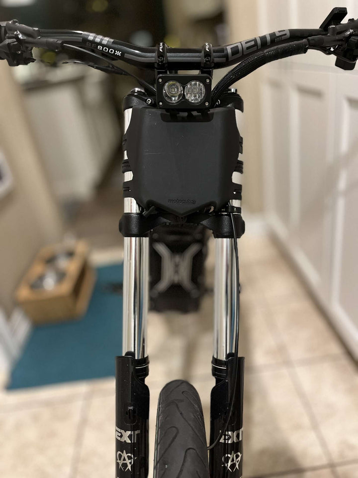 Chrome vinyl fork wrap for Surron and Talaria DNM and KKE forks — mirror chrome finish