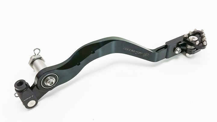 DR650 billet brake pedal for Suzuki DR650 — roller-bearing pivot, black arm