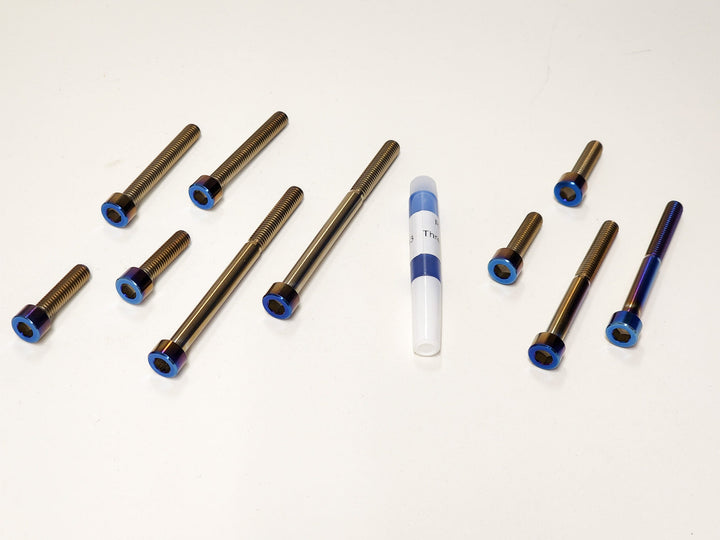 Titanium bar mount bolt kit for Surron and Talaria — burnt blue
