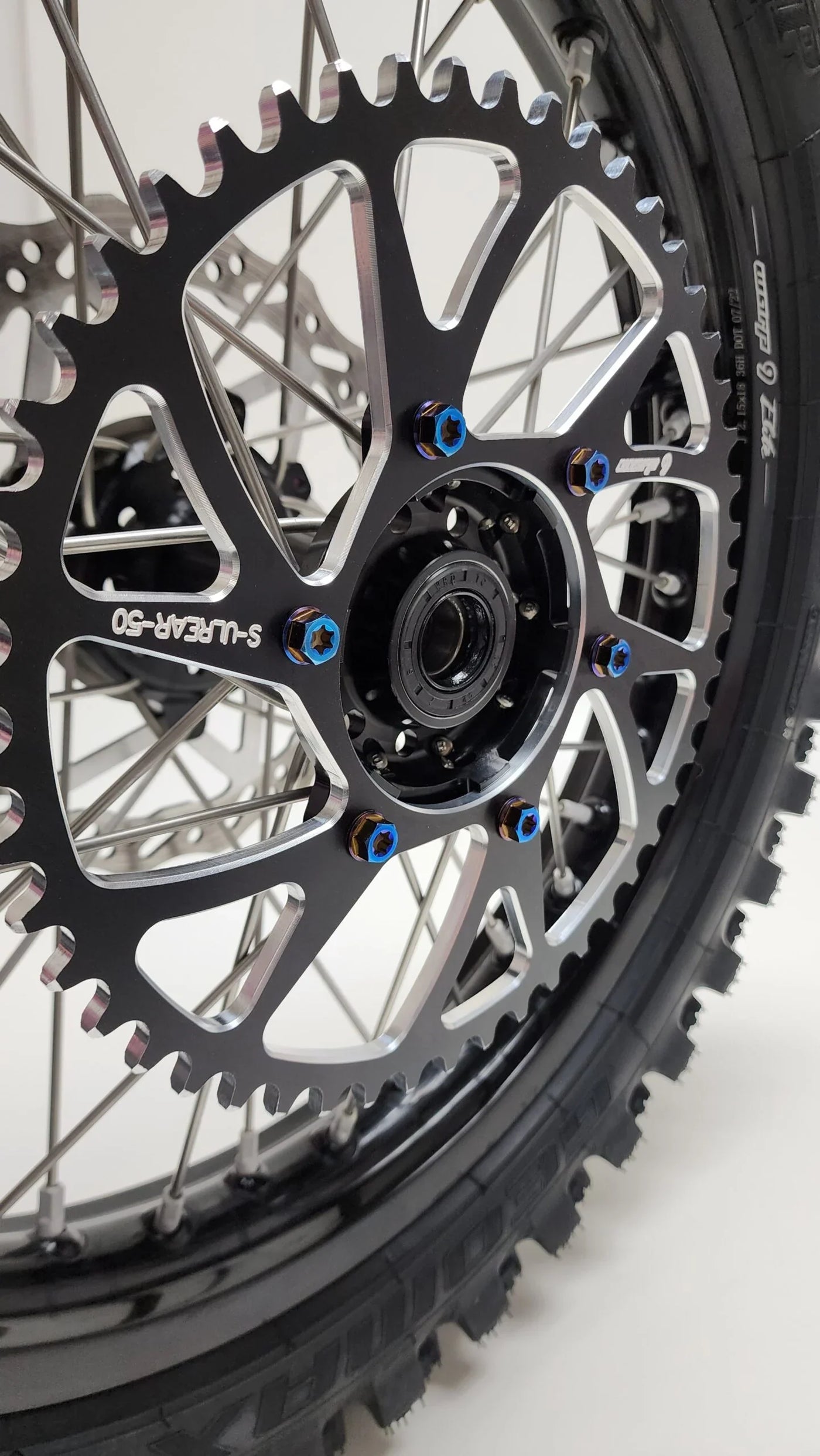 Warp 9 titanium sprocket bolts for Surron Ultra Bee — 4-piece Ti hardware set for jackshaft sprocket