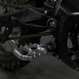 Prickly wide foot pegs for Surron Ultra Bee — black anodized option