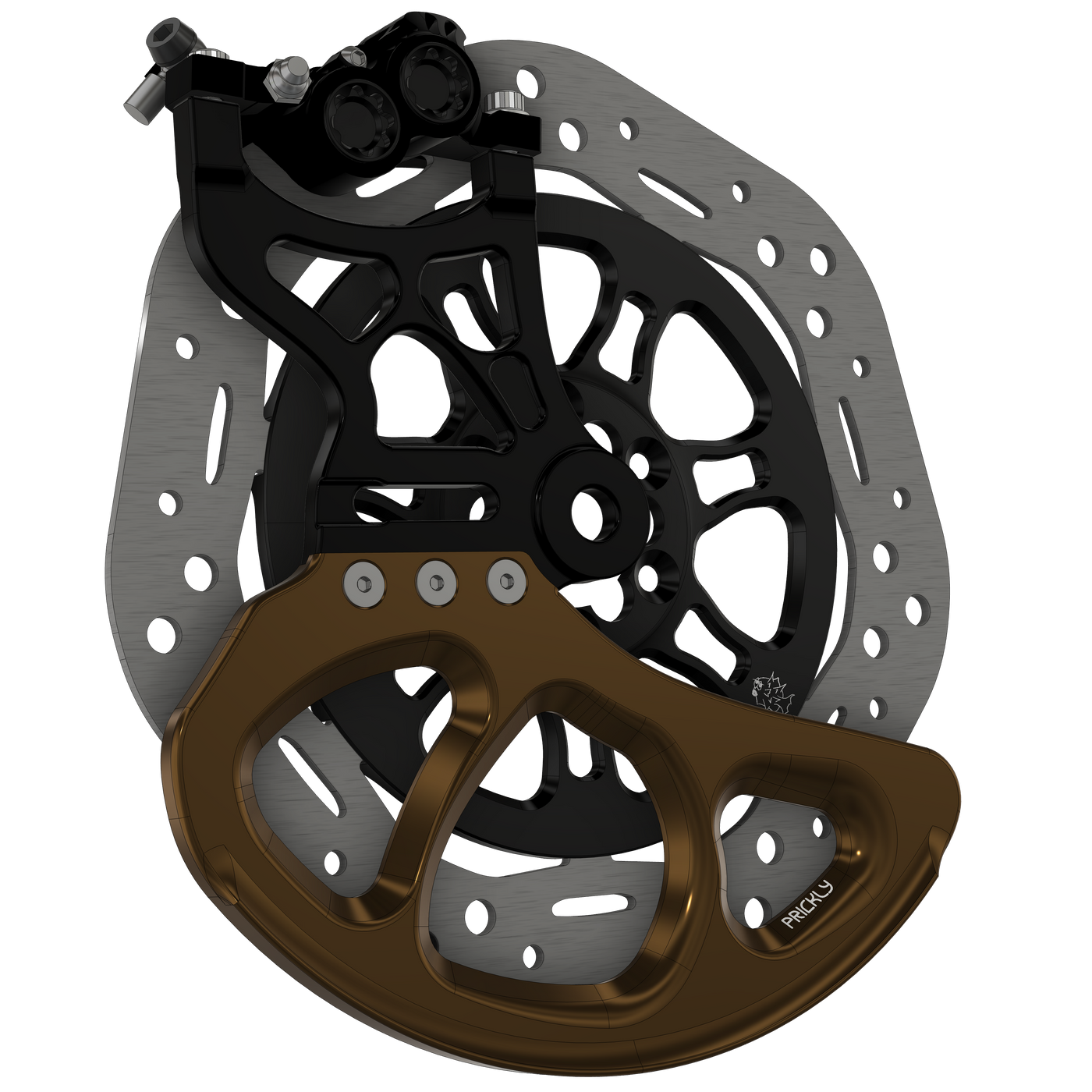 Prickly Disc Guard Fin for Surron — 250mm bronze anodized