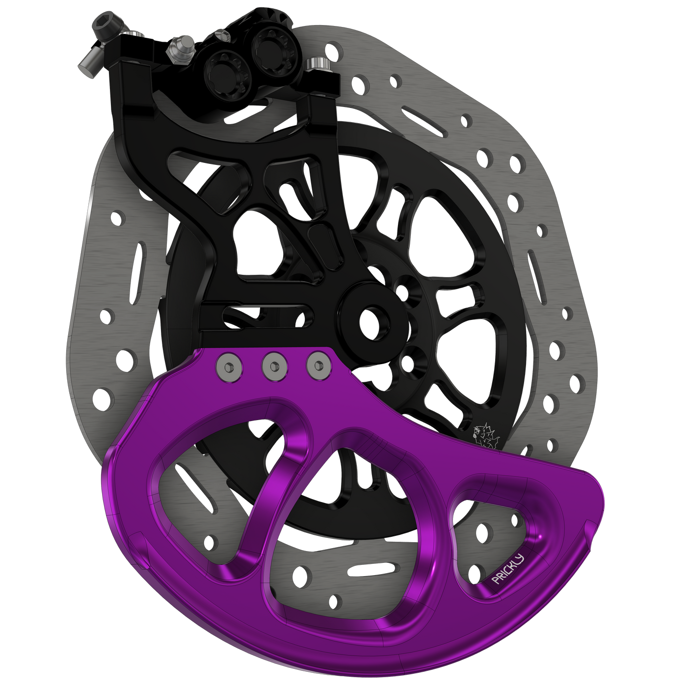 Prickly Disc Guard Fin for Surron — 250mm fuchsia anodized