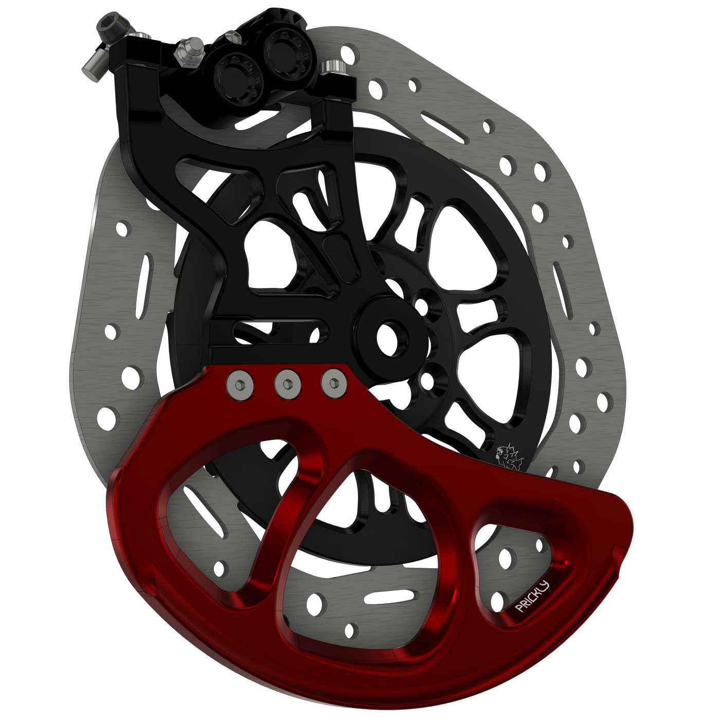 Prickly Disc Guard Fin for Surron — 250mm red anodized