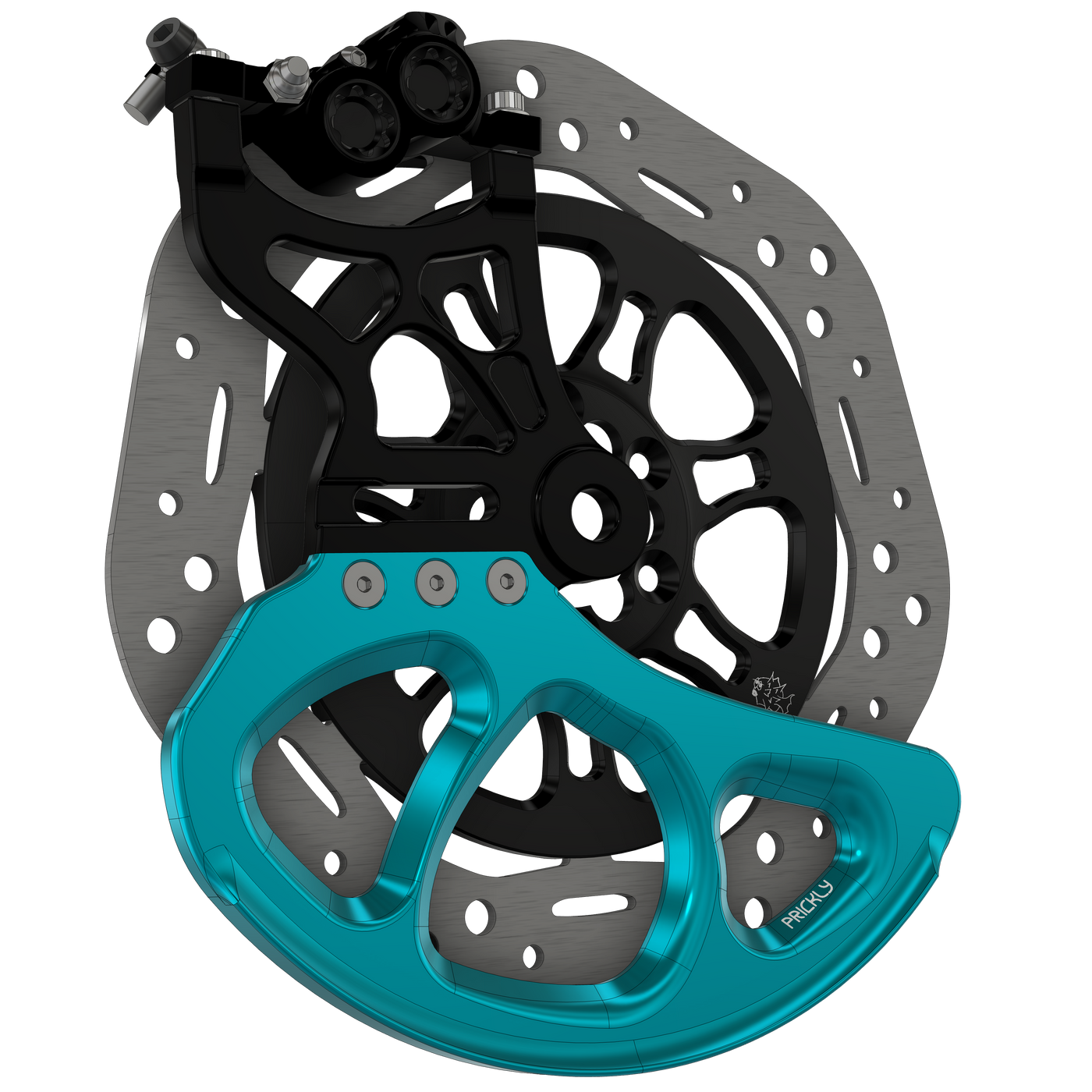 Prickly Disc Guard Fin for Surron — 250mm turquoise anodized