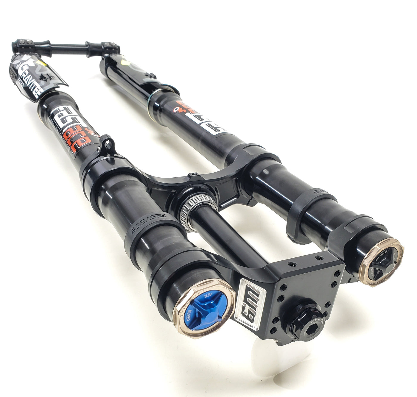 Warp 9 FastAce Suspension Bundle for Surron and Talaria — fork leg close-up