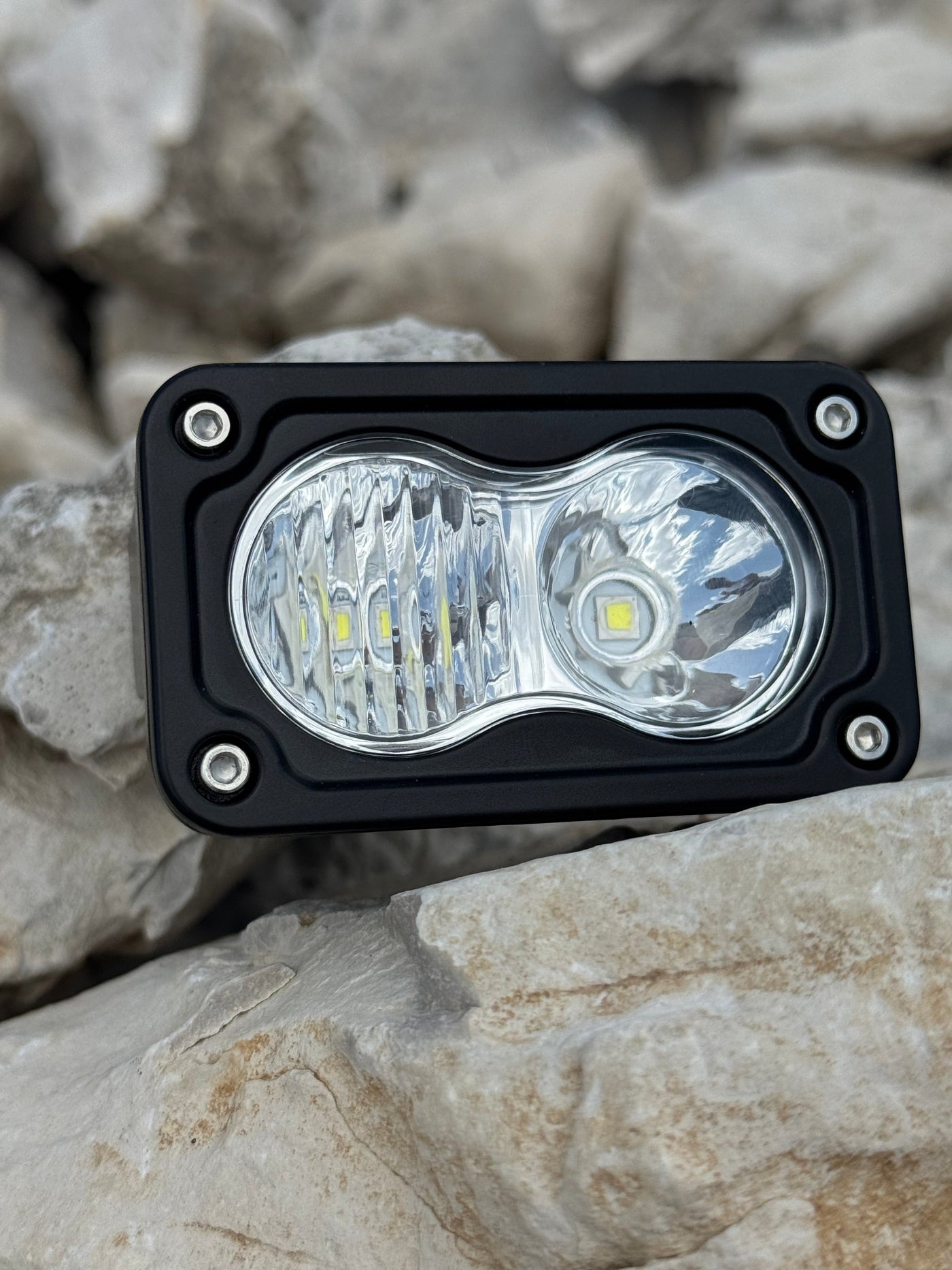 Rechargeable Baja V2 2500-lumen e-moto light with handlebar switch
