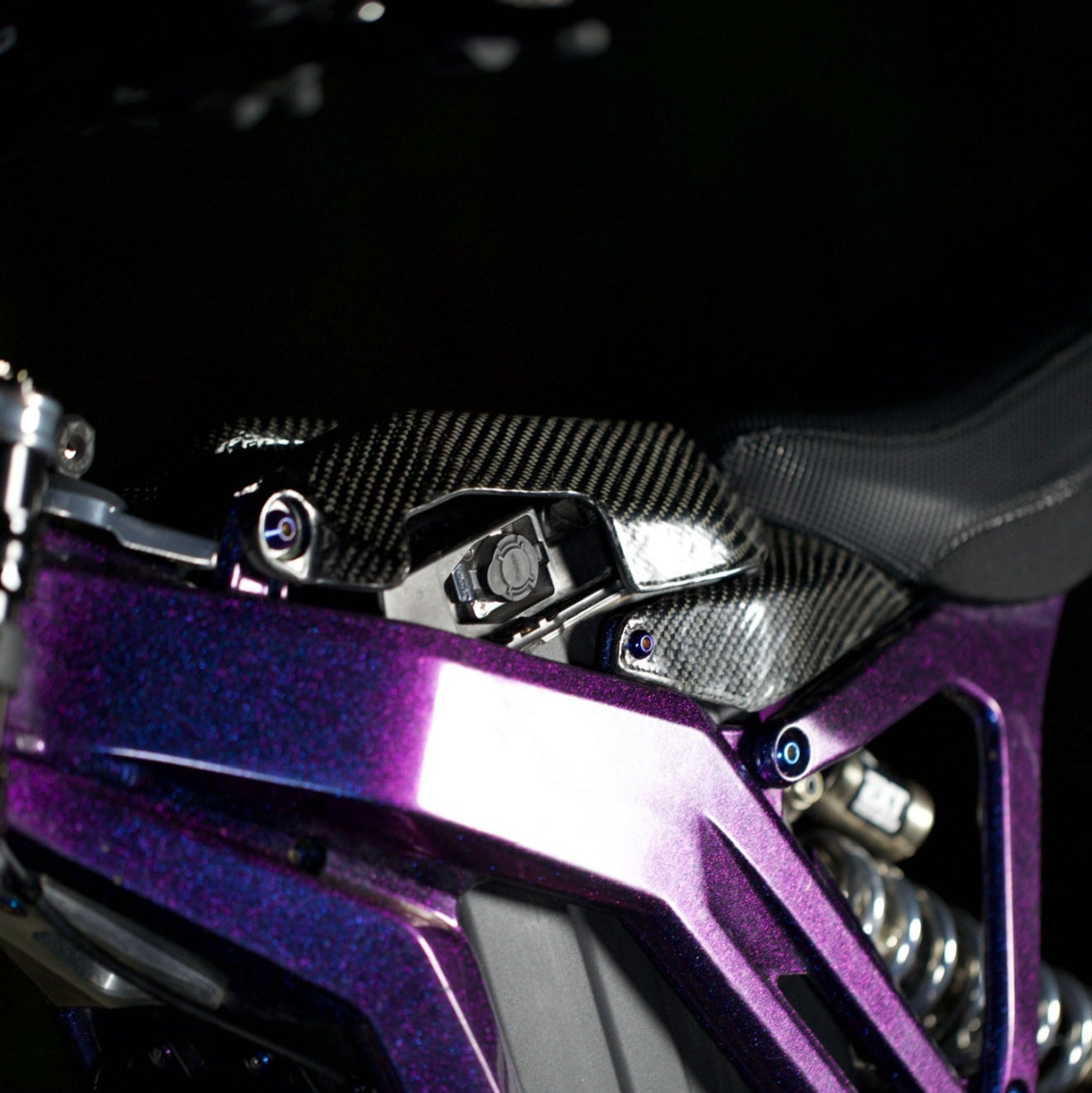 E-Ride Pro Carbon Fiber Battery Lid — alternate angle view
