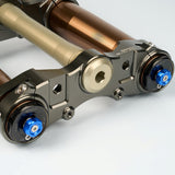 Pure Racing Komodo Forks for Sur-Ron Ultra Bee — fork brace and lower assembly