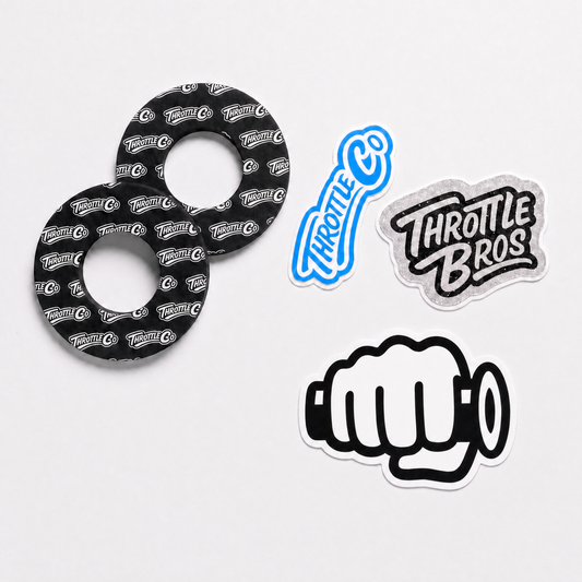 Throttle Co Brand Pack — grip donuts and sticker pack for Surron and Talaria