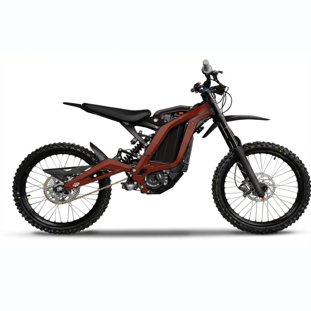 Surron Light Bee X solid color frame wrap by Summit MX — Burgundy