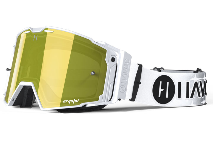 Buttery Films x Havoc Helios goggle for Surron and Talaria riders — front view