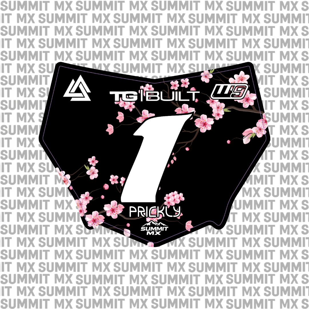 Cherry Blossom Number Plate Decal for Motocutz