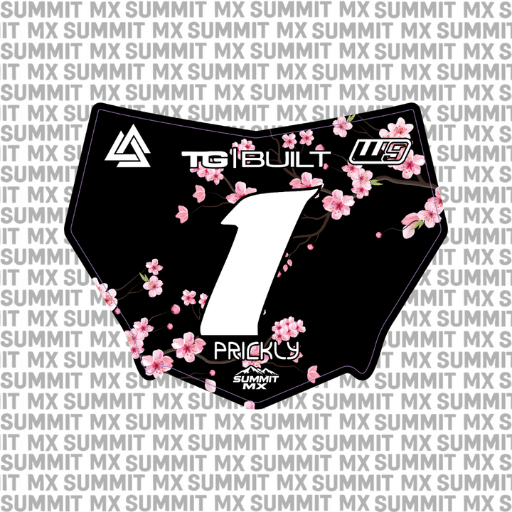 Cherry Blossom Number Plate Decal for Motocutz