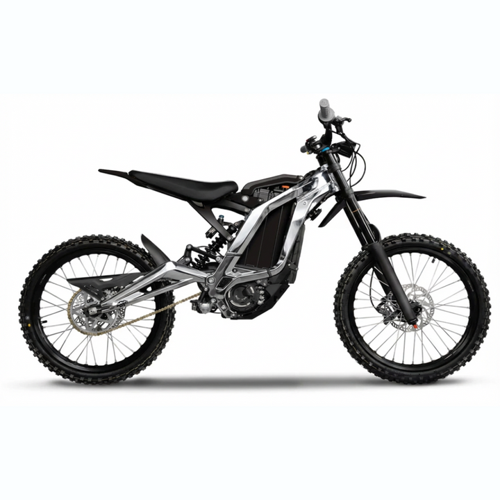 Surron Light Bee X solid color frame wrap by Summit MX — Chrome