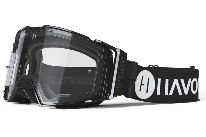 Clear Helios offroad goggle by Havoc for Surron and Talaria riders — clear-lens night riding