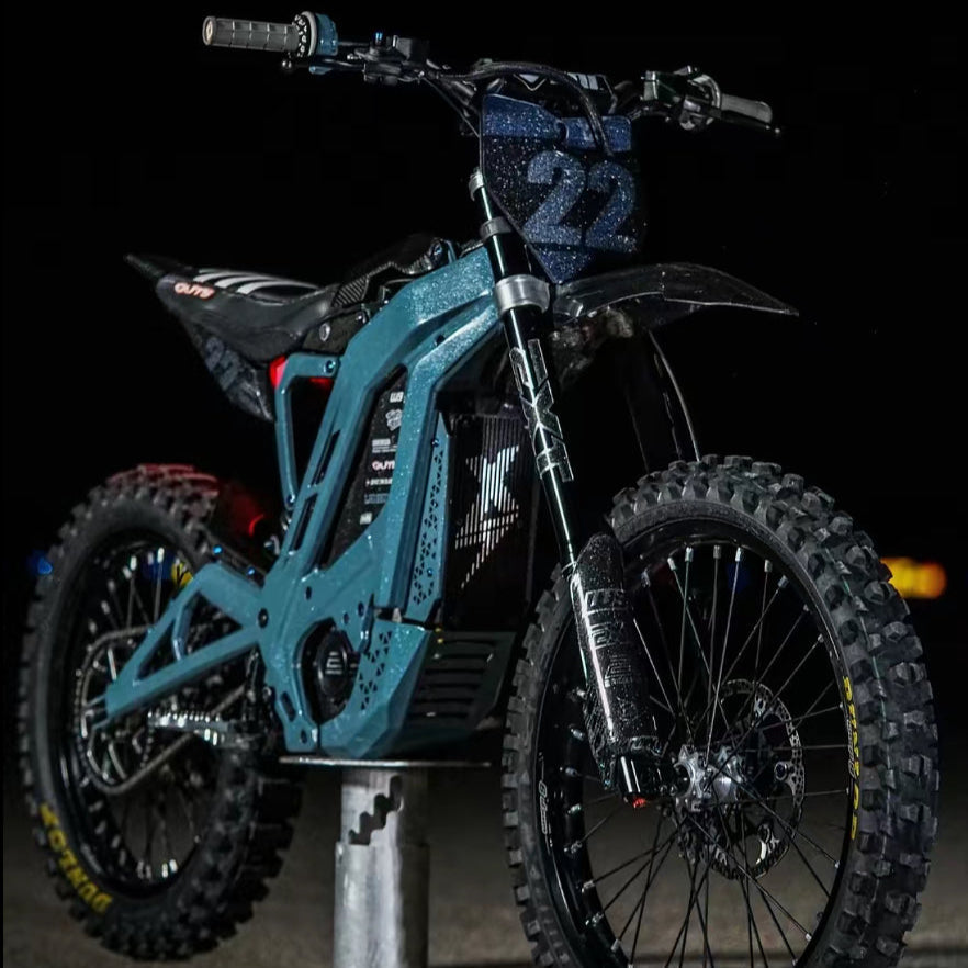 Surron E-Ride Pro side fender installed – showing fitment and coverage over frame rail