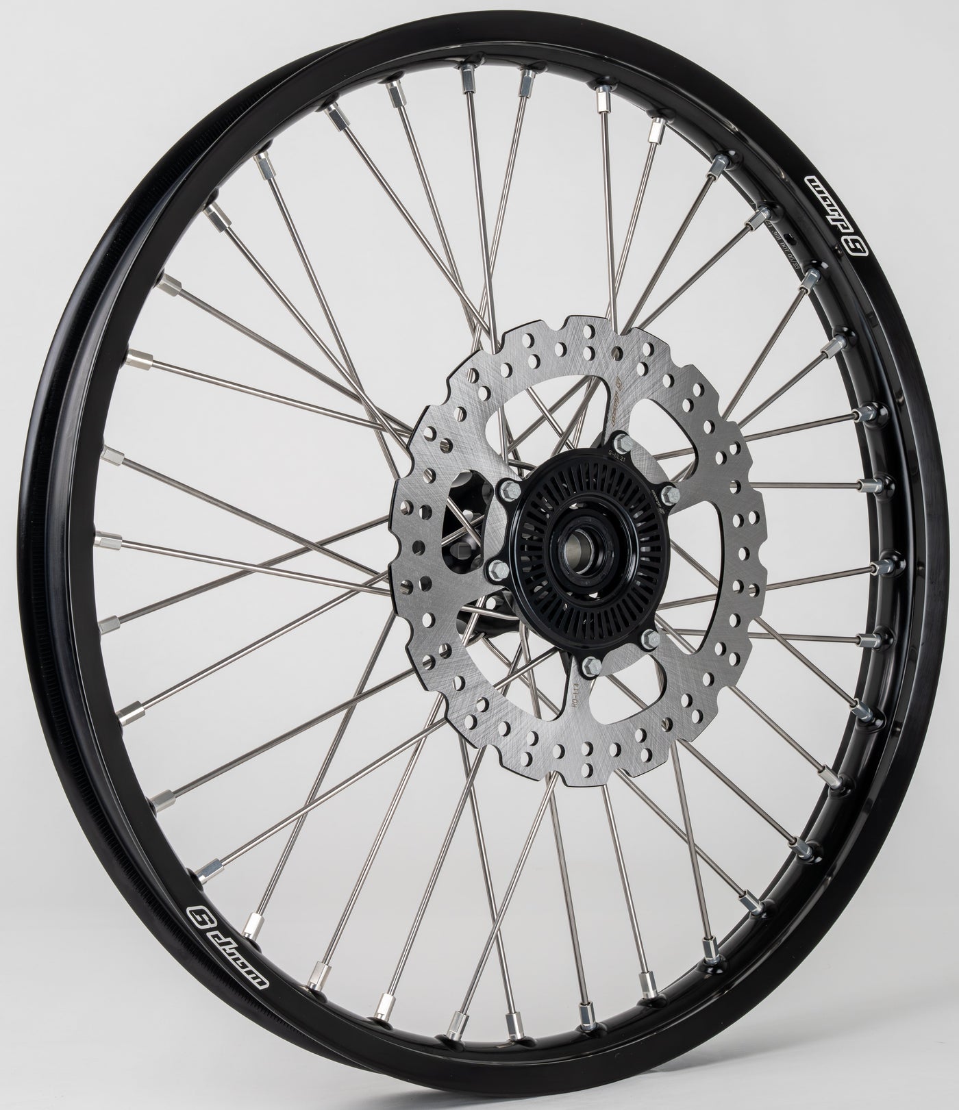 Warp 9 21-inch front wheel for Surron Ultra Bee — fixed 240mm rotor with calibrated ABS ring
