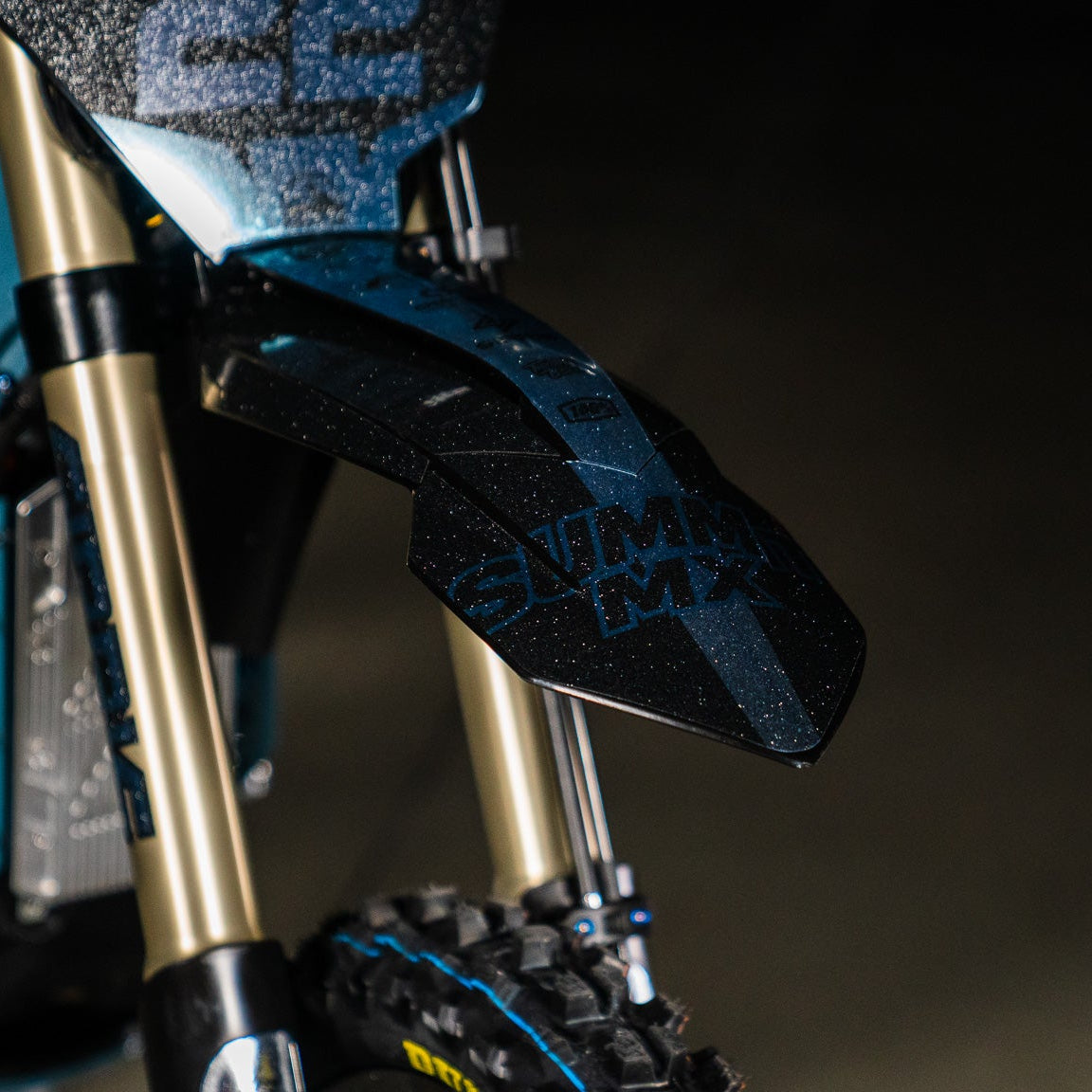 KTM 85 front fender decal for Surron Ultra Bee — installed detail