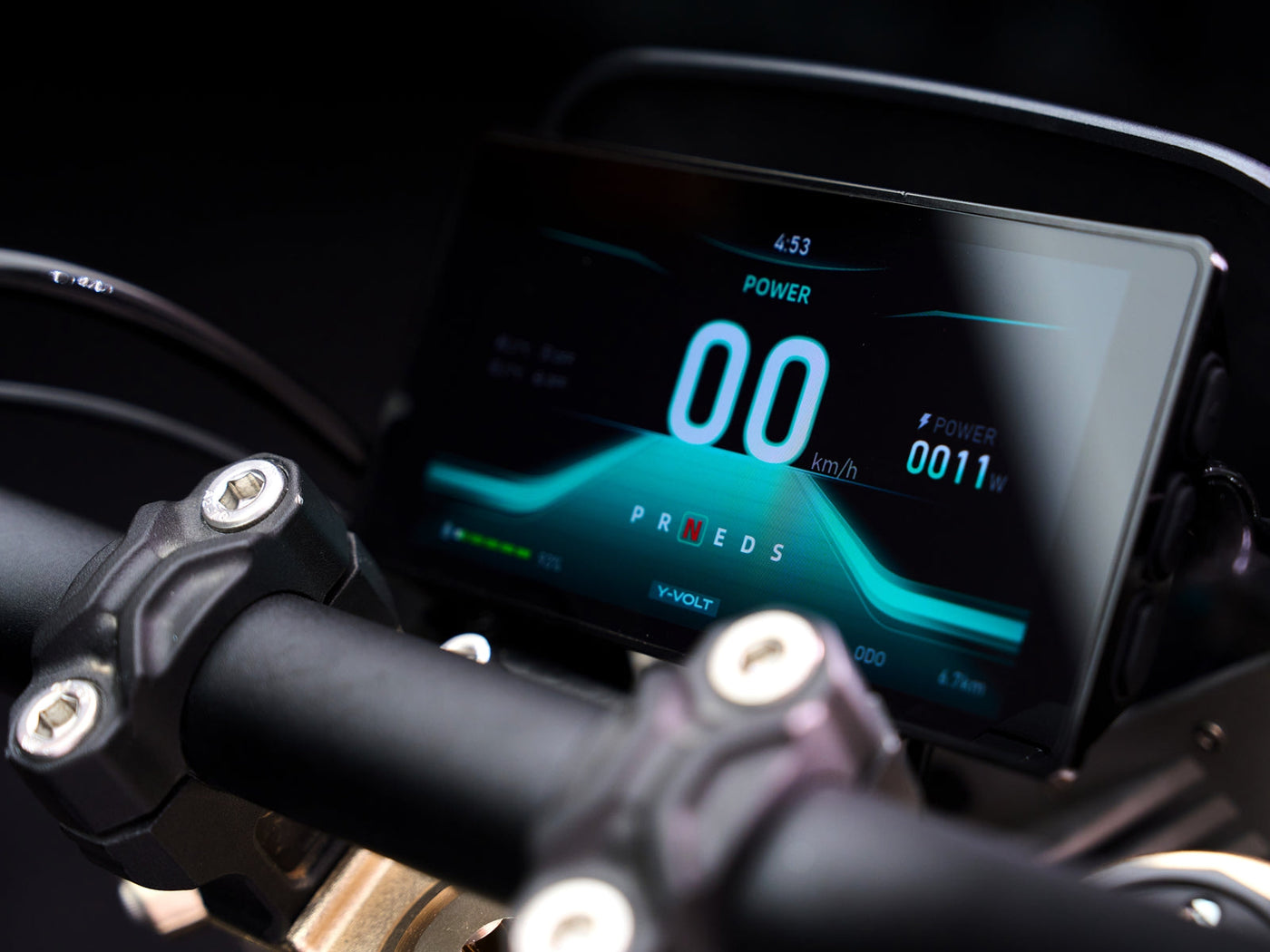 Yvolt Surge V off-road riding shot