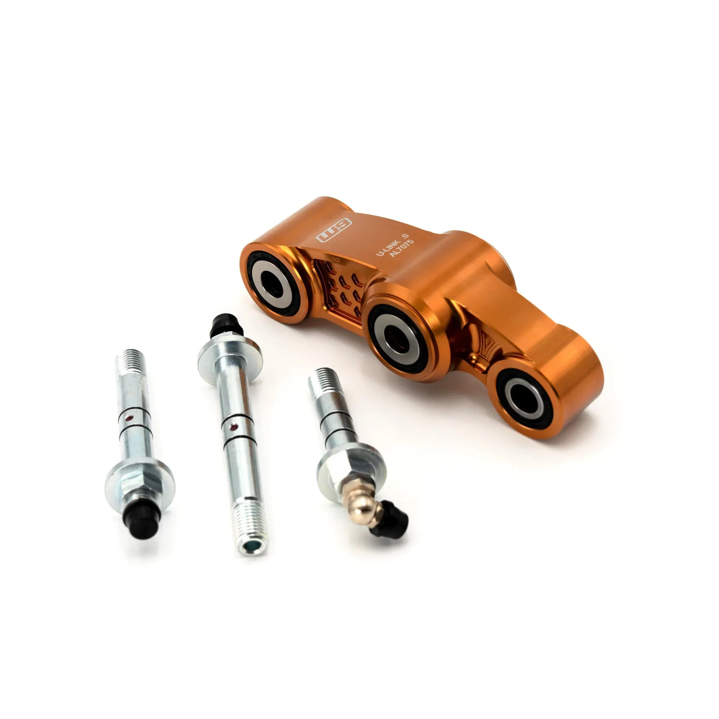 Warp 9 Ultra Bee rear linkage — anodized surface and hardware finish detail
