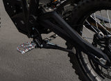 Footpeg Brackets for Talaria Sting — billet brackets installed detail