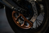 Prickly Disc Guard Fin for Surron — installed rotor protection detail
