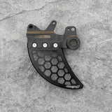 Warp 9 Ultra disc guard for Surron Ultra Bee — CNC aluminum rear rotor and brake protection guard