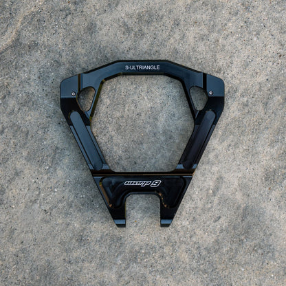 Warp 9 forged suspension linkage triangles for Surron Ultra Bee — anodized 7075-T6 aluminum rear linkage pair