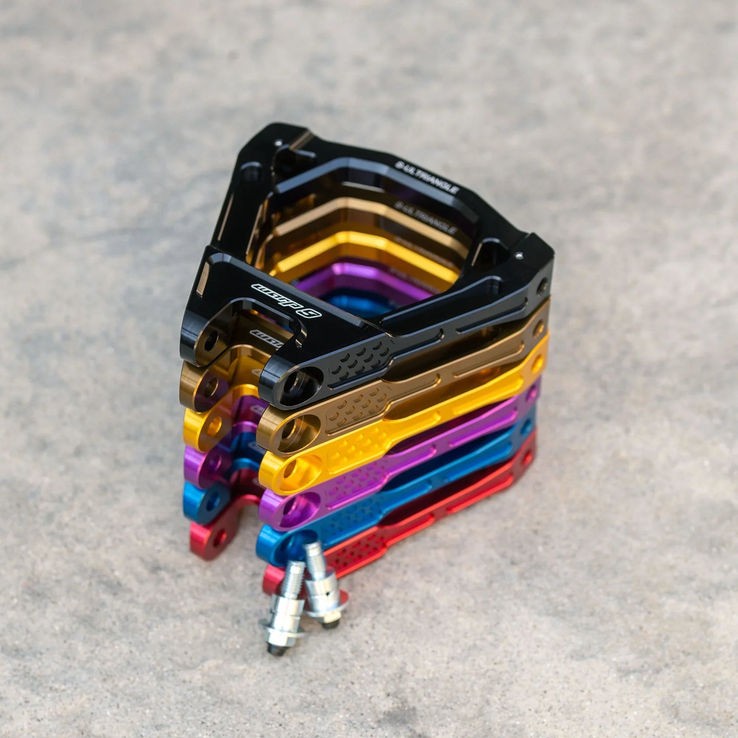 Warp 9 forged suspension linkage triangle for Surron Ultra Bee — side profile detail