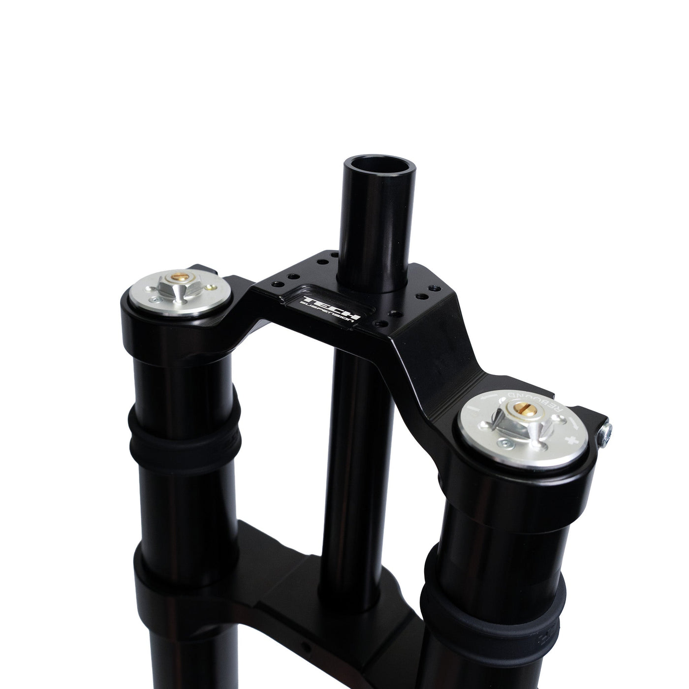 Tech E39 Fork for Surron and Talaria — installed on bike, side view