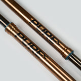 Pure Racing Komodo Forks for Surron Ultra Bee — alternate fork stack angle view
