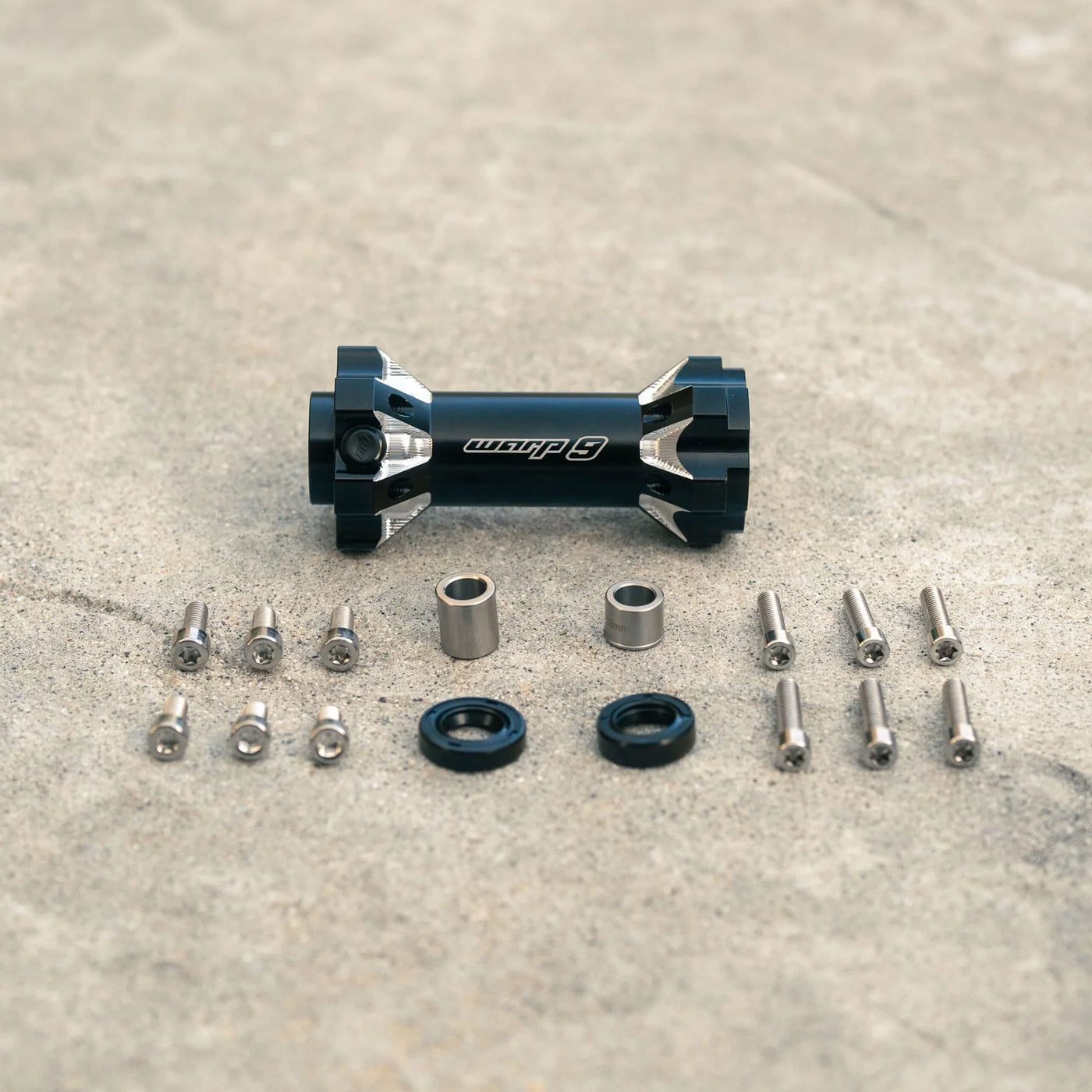 Warp 9 7075T6 Jackshaft for Surron Light Bee X — assembled with NSK ABEC-5 bearings installed