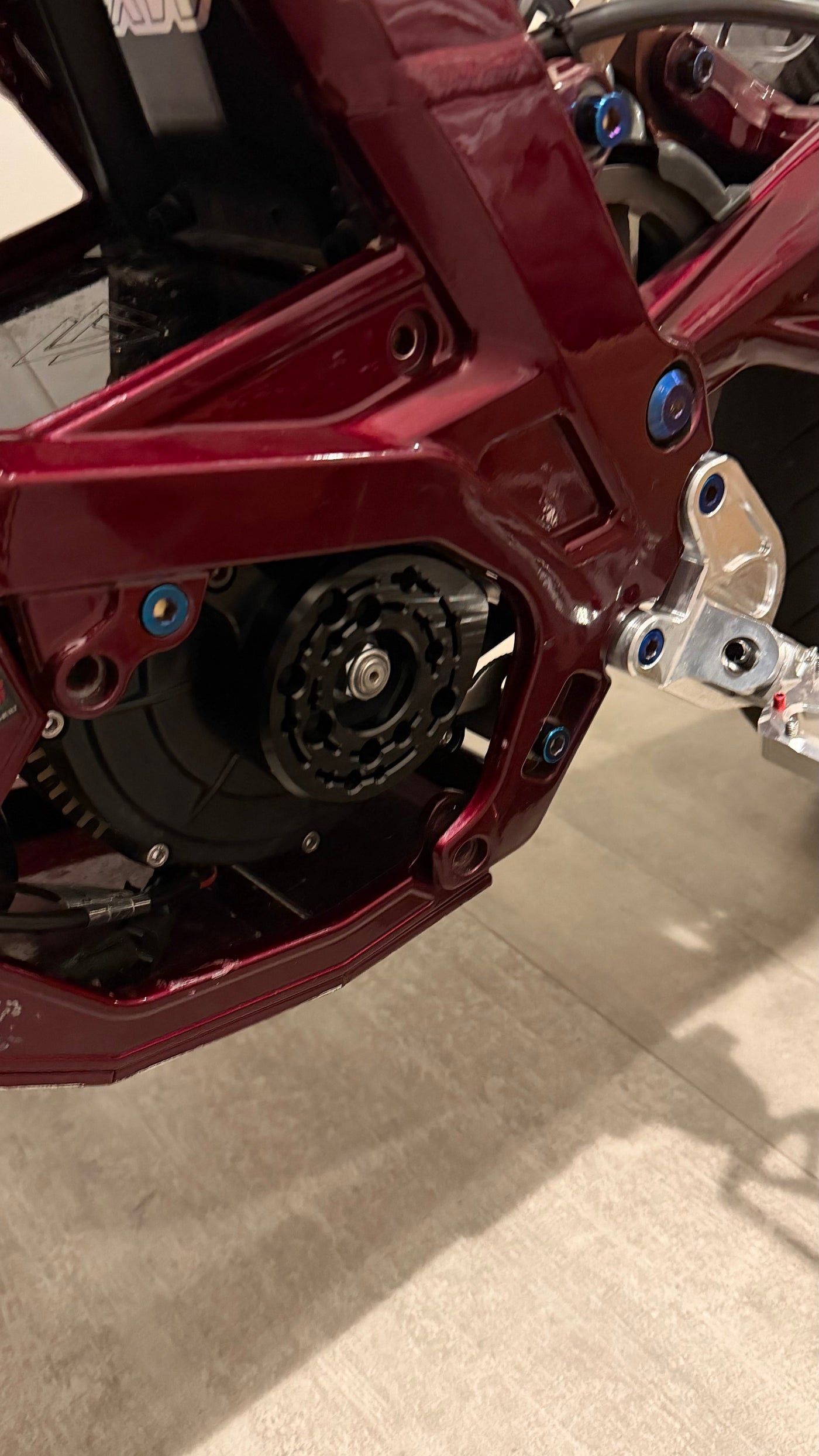 ExW Pro Style metal motor cover for Surron LBX — finish detail