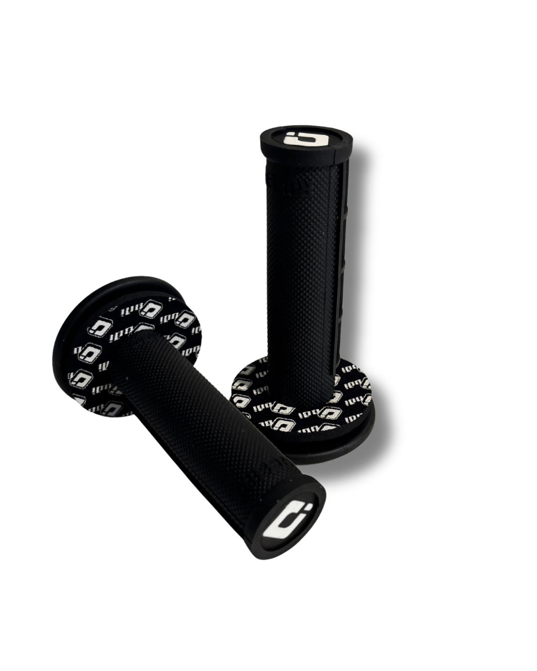 ODI Half Waffle grips with lock-on donut set for e-moto handlebars — black MX grip set
