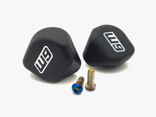 Warp 9 Elite foot peg sliders in molded HDPE for supermoto