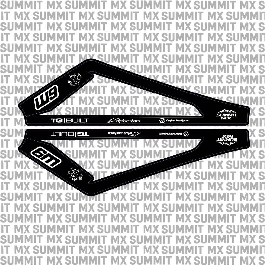 E-Ride Pro swing arm decal by Summit MX — Standard full-logo style