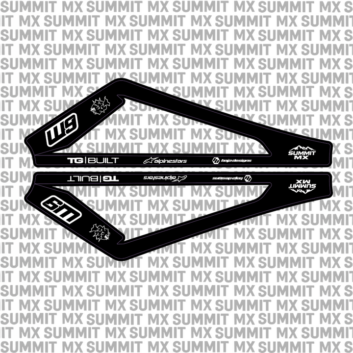 E-Ride Pro swing arm decal by Summit MX — Standard full-logo style