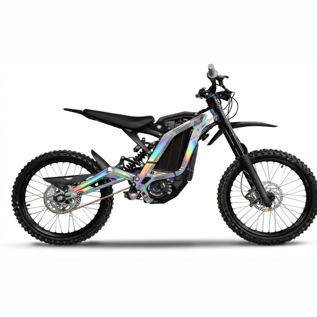 Surron Light Bee X solid color frame wrap by Summit MX — Holographic