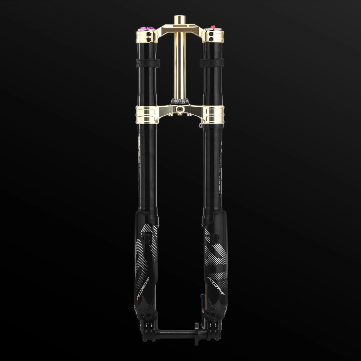 RFloXa Hawk31 Max gold fork for Surron LBX — lower leg axle detail