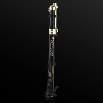 RFloXa Hawk31 Max gold fork for Talaria — gold CNC triple clamp close-up