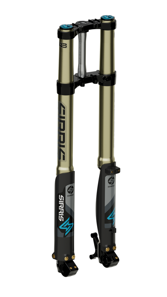 Sirris F43 fork for Surron Ultra Bee — lower leg and axle detail