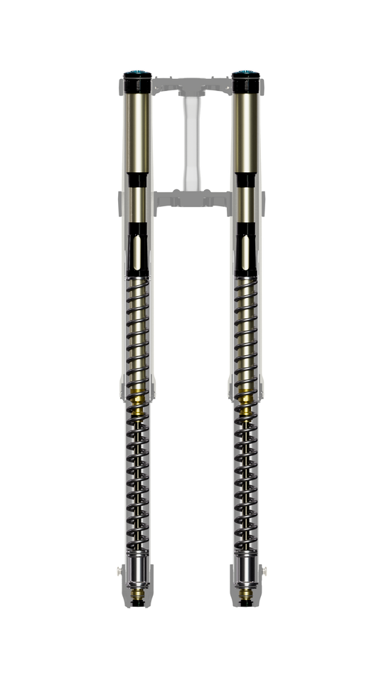 Sirris F43 fork for Surron Ultra Bee — triple clamp and crown assembly