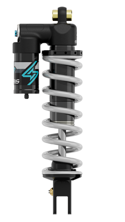 Sirris R46 shock for Surron Ultra Bee reservoir and body detail