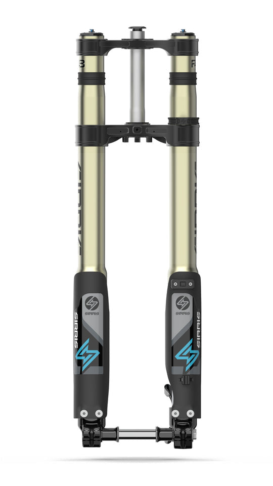 Sirris F43 CMX fork — compression adjuster tool-free knob close-up