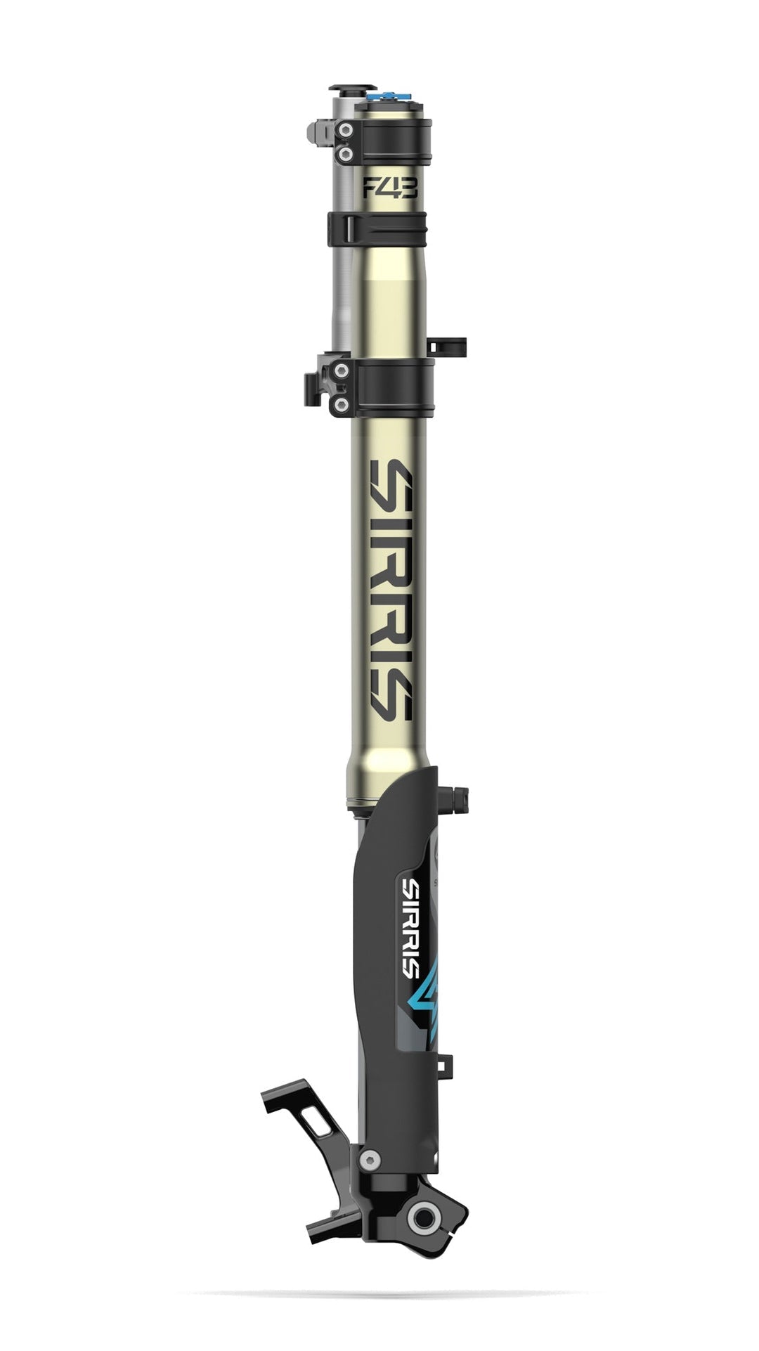 Sirris F43 CMX fork for Surron LBX — fork tube and lower leg assembly view
