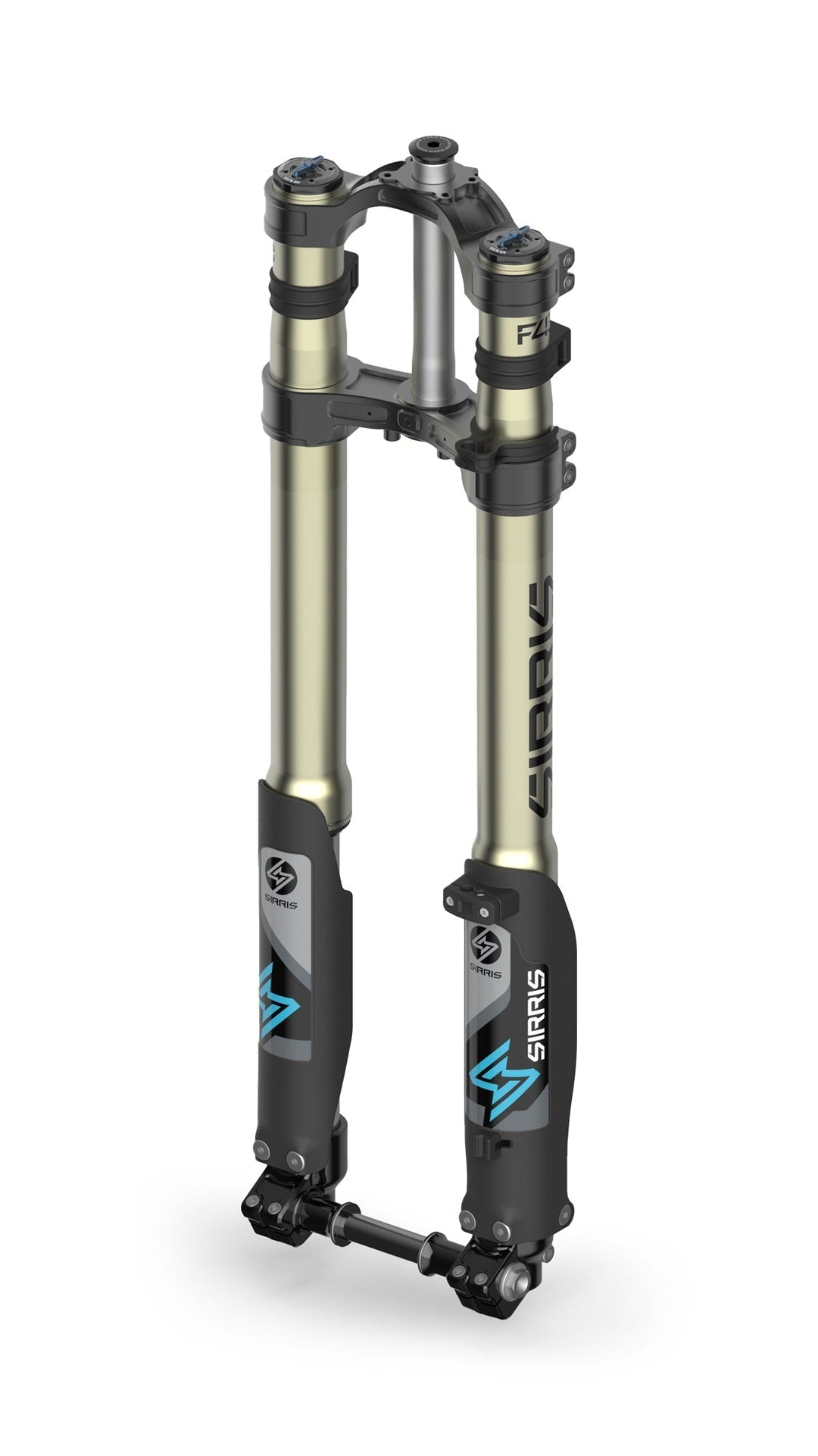 Sirris F43 CMX fork for Surron LBX — fork tube and lower slider detail
