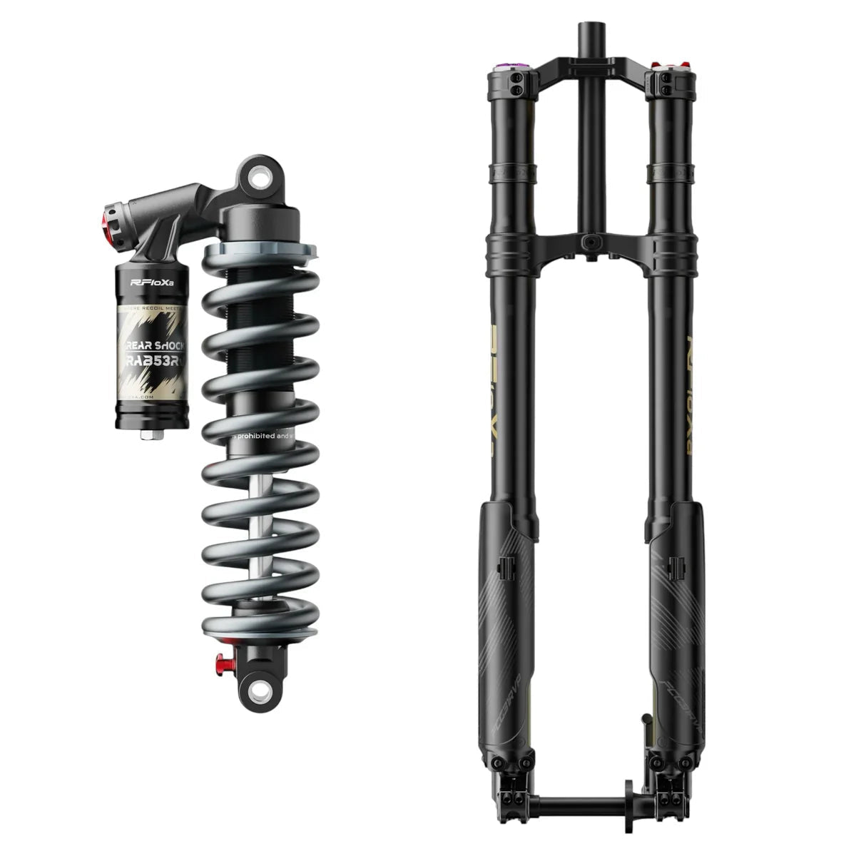 RFloXa Hawk 31 Max 228mm fork — fork detail for Surron and E-Ride Pro bundle